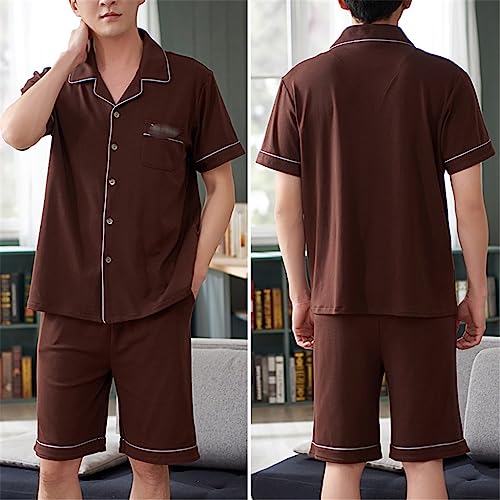 Men's Pyjamas Thin Section Short-sleeved Shorts Home Wear Ice Silk Suit4
