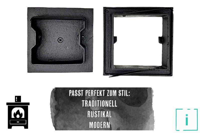 Revisionstür 170x165 mm Backofentür Gusseisen Räucherei Ofentür Aschetür