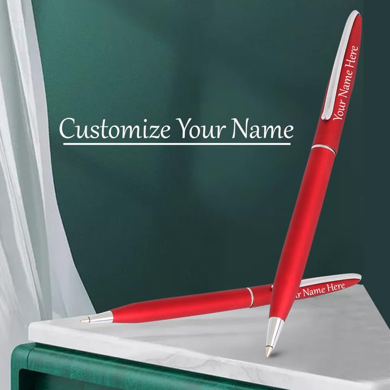 Image of Roshfort Personalized Metal Pen with Blue Ink Signature Pens Customize Print Name Gift for