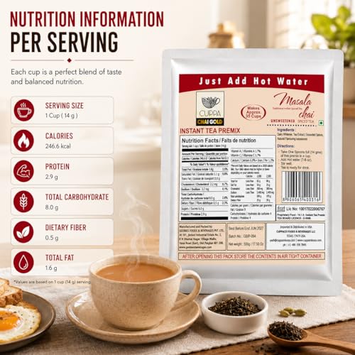 Té chai premix sin azúcar 500g miniatura 3