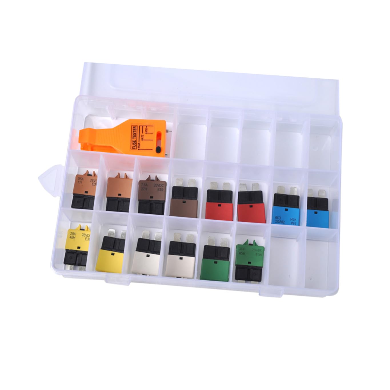 VOSAREA 15piezas Kit De Fusibles De Auto Reset Para Automóvil Con Tester De Fusibles y Disyuntores Manuales De Mediano