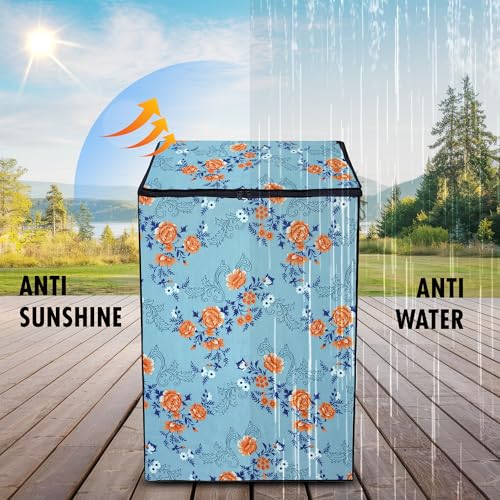 Image of Lithara Top Load Fully Automatic Washing Machine Cover for LG, Samsung, IFB, Whirlpool, Suitable for 5 kg & 5.5 Kg - Waterproof, Dustproof Cover (Print-2)