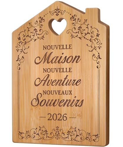 Giftasy Cadeau Cremaillere Maison, Idée Cadeau Crémaillère - Planche à Découper Bambou Gravée 2026, Cadeaux Nouveaux Propriétaires, Cadeau Cremaillere...