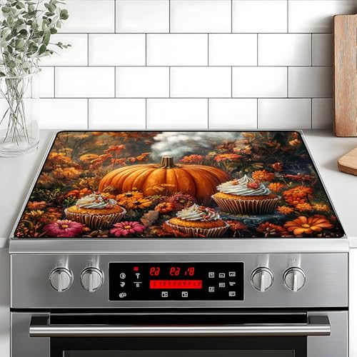 Cubierta superior de estufa de calabaza para decoración del hogar, almohadilla de cocina, antiadherente, lavable, protector de encimera, mantiene la estufa limpia, 28 x 20 pulgadas