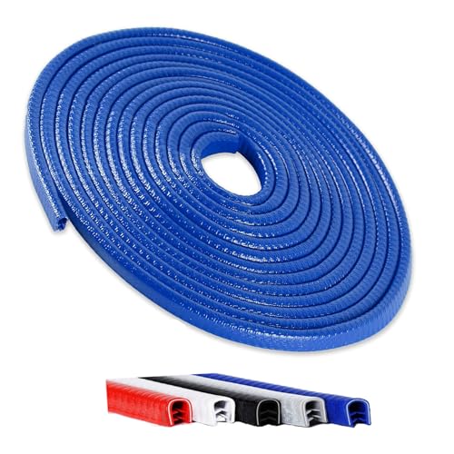 Winfort 33FT(10M) Universal Car Door Edge Protector Guards, No-Glue Required Rubber Seal U Shape Automotive Door Entry Guard, Suitable for Most Cars, SUVs and Trucks (Blue)