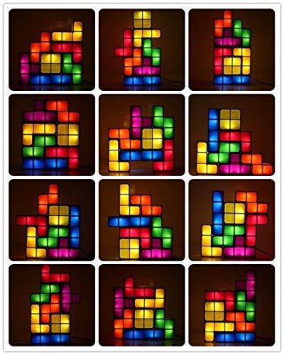Miniatura 2 de Tetris Jigsaw Lámpara de escritorio LED Estilo Retro Puzzle Constructible Luz apilable Artículo #GH8 3H-J3G8352778