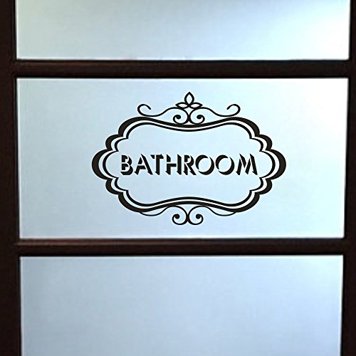 MoharWall Bathroom Door Sign Decal Restroom Glass Sticker Vinyl Wall Art Quotes Decor