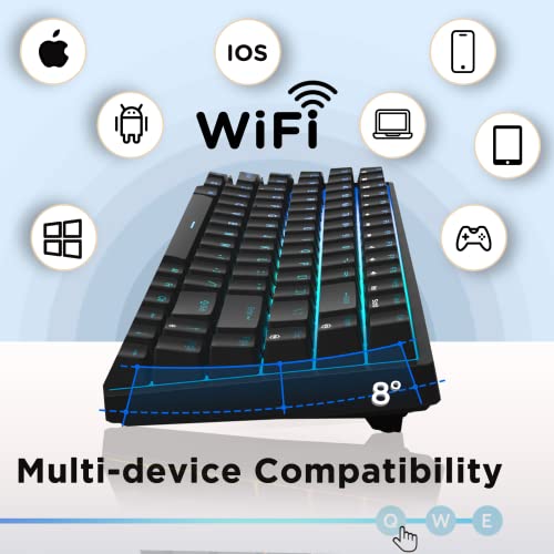 Image of RK ROYAL KLUDGE RK84 Mechanical Keyboard, Triple Mode BT5.0 /2.4G /USB-C Wireless Keyboard, 84 Keys Hot Swappable Gaming Keyboard with RGB Backlit w /High-Capacity Battery, Brown Switch
