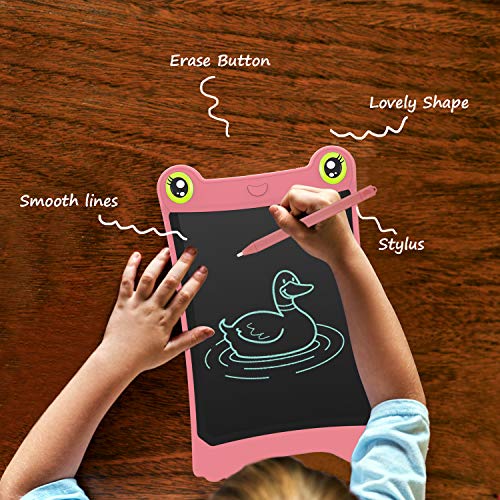 NEWYES 8.5 Inch LCD Writing Tablet Updated Frog Pad Children Electronic Doodle Board Jot Digital E-Writer Kids Scribble Toy with Lock Function Pink