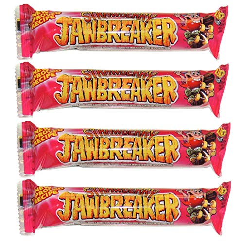 Strawberry Jawbreaker 4 Balls Packs Zed Candy Novelty Bubblegum Sweets (Pack of 4)