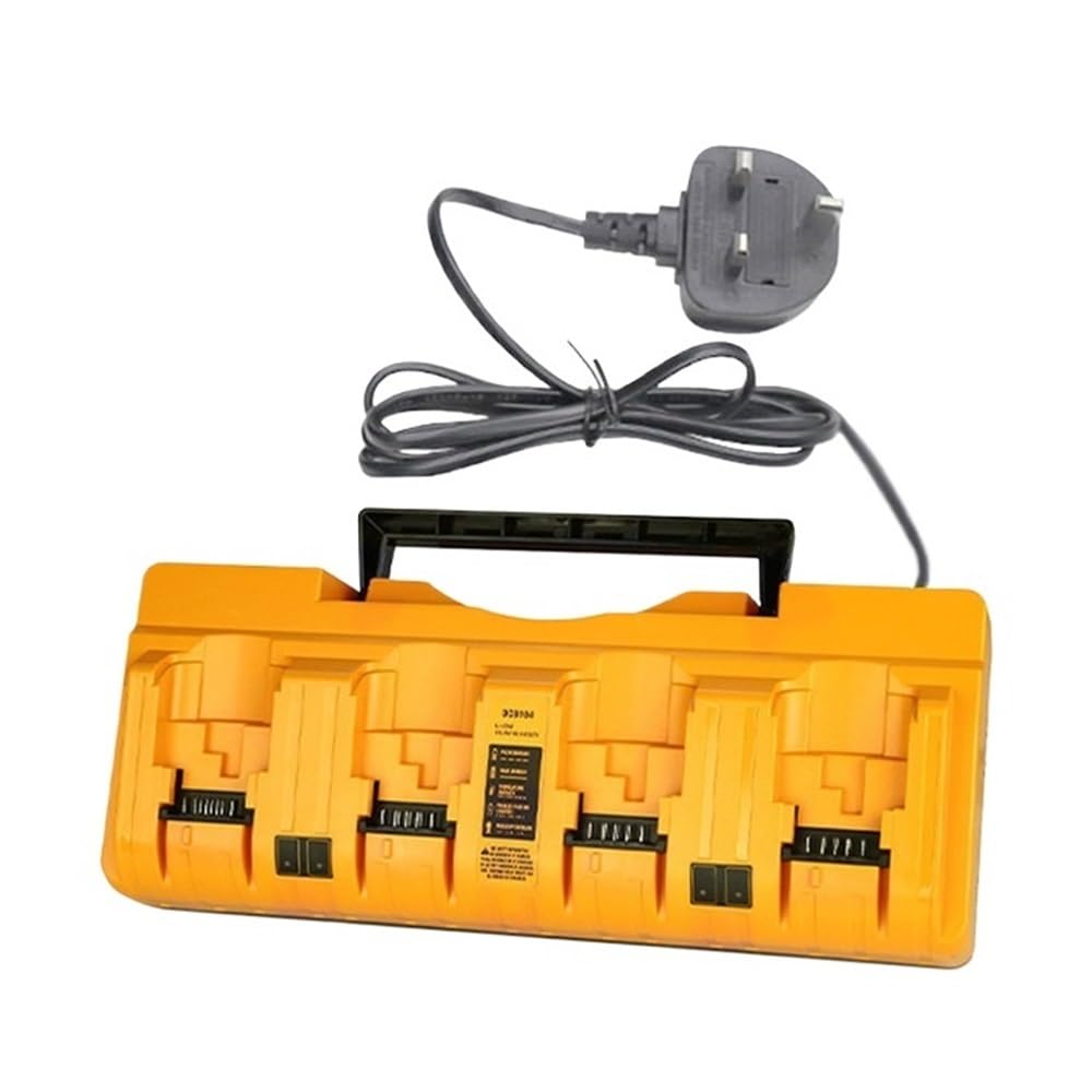 Reemplazo Compatible for Cargador de batería Dewalt DCB104, Compatible con estación de Carga de batería múltiple Dewalt 12V 18V, Cargador rápido de 4 Puertos(UK Plug)