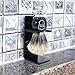 Parker Pure Badger Shaving Brush with Black & Chrome Handle + Stand | 22mm Knot for Cream or Soap | Handcrafted Wet Shaving Brush for Men | Premium Grooming Tool | Iconic Brand