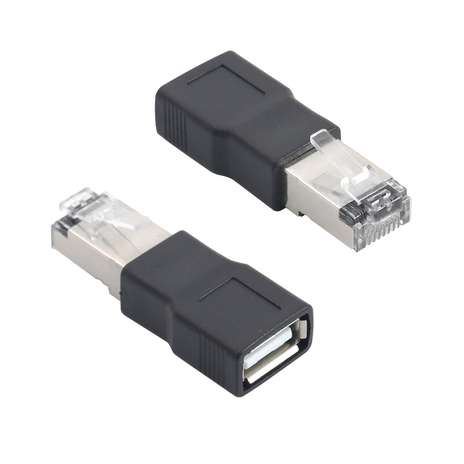 Teansic 2Pcs RJ45 Male to USB 2.0 Female Adapter Converter,USB to RJ45 Ethernet Adapter for ADSL Modem、Routers、Computers