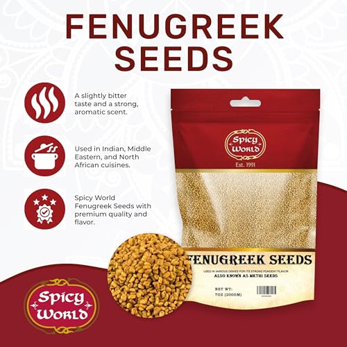 Spicy World Fenugreek Seeds (Methi) 7 Ounce Bag - All Natural & Pure - Resealable Bag - Image 2