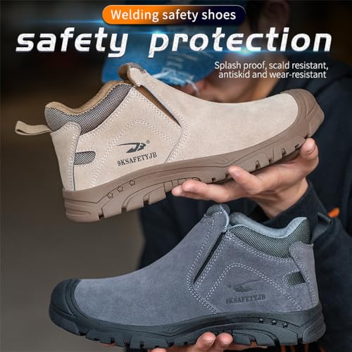 Steel Toe Boots for Men Work Boots Slip Resistant Safety Shoes Indestructible Industrial Construction Working Boots2