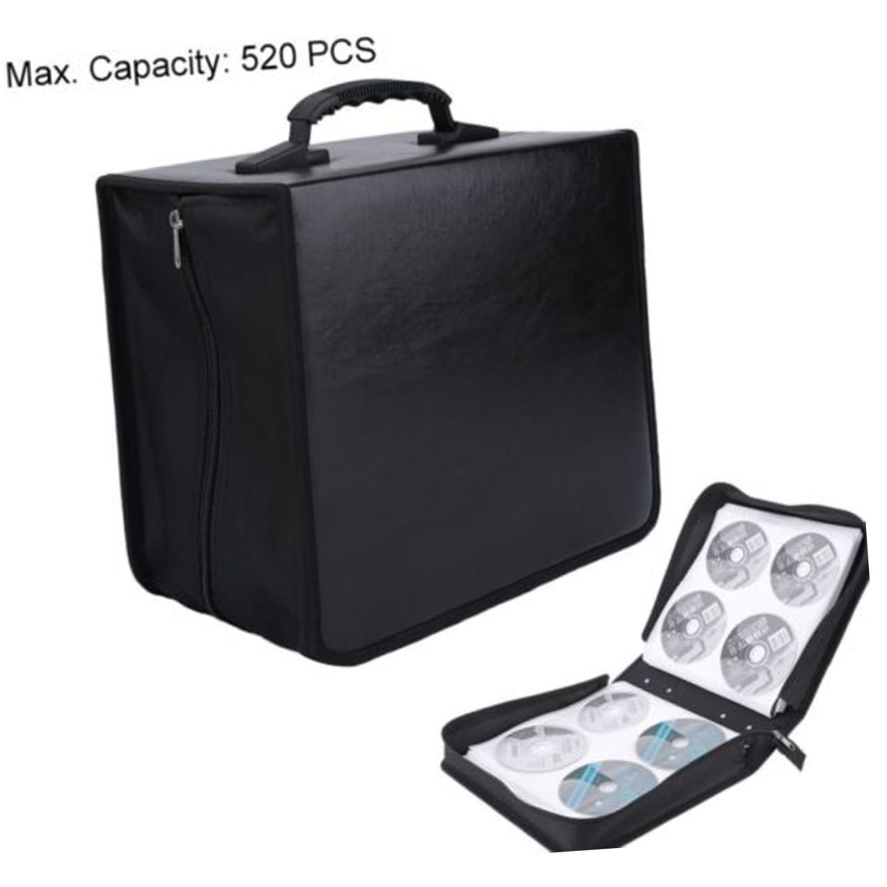 Borsa Cd Dvd Dischi Capacità con Manico Custodia Rigida con Interni Separati per Organizzare e Proteggere Dischi Portatile