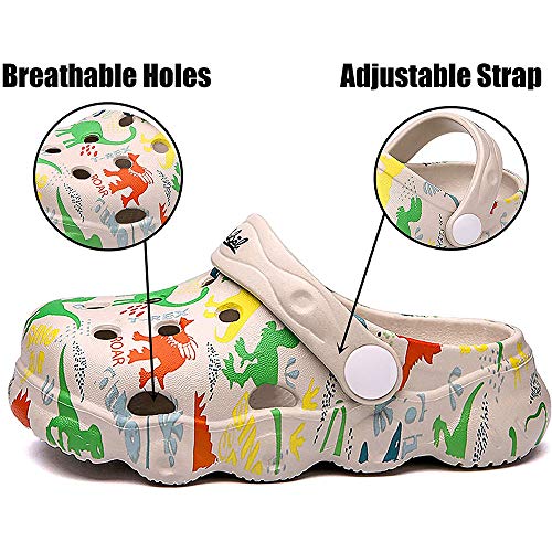 Image of Kids Clogs Boys Girls Toddler Dinosaur Slip on Slide Garden Shoes Cartoon Beach Pool Kids Clog Sandals Slippers Water Clogs