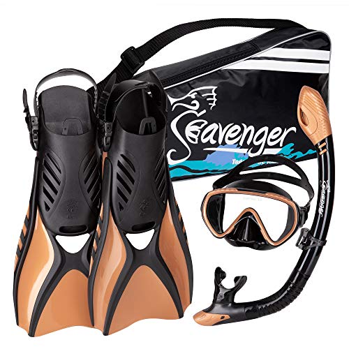 Seavenger Voyager Snorkeling Set | Travel Fins, Snorkel, Mask and Gear Bag