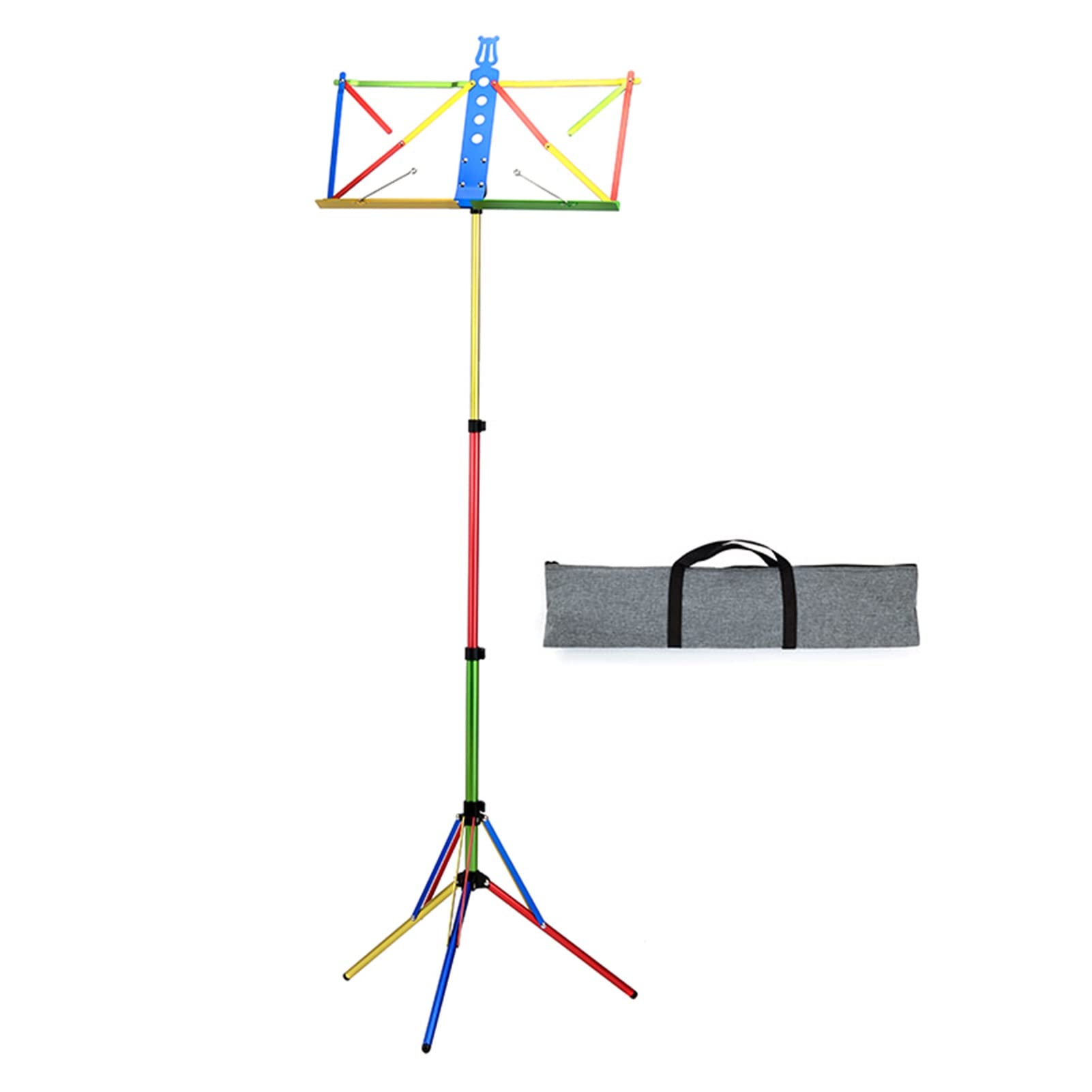 Atril LIU Partituras Plegable Trípode De Aleación De Aluminio Portátil Y Liviano, con Bolsa De Transporte, Altura Ajustable, Color del Arco Iris
