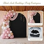 Double Sided 7.2FT Black Arch Backdrop Cover Spandex Fitted Stretchy Arch Covers for Wedding, Birthday Party, Bridal Baby Shower Ceremony, Banquet Decoration - Image 3