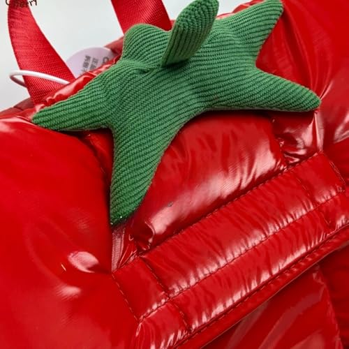 Cute Tomato Backpack, Waterproof Lightweight Bag with Compartments, Red Bag for Women3