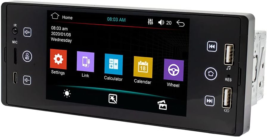 Eacam 5 Inch Single Din BT Car Stereo,Car MP5 Player FM Audio Receiver Support USB/AUX/TF Connection with Capacitive Touchscreen