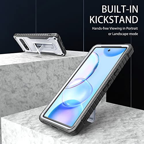 Image of for Google Pixel 7 Case, Military Grade Protection Shockproof Case with Tempered Glass HD Screen Protector and Kickstand Compatible with Google 7 Phone 6.5 Inch (White)