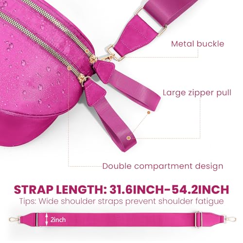 Image of hibear Checkered Crossbody Bag Spacious Bum Bags for Women Nylon Crossbody Fanny Packs Checkered Purse Belt Wallet