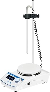 +UXI Magnetic Stirrer Hot Plate LCD Screen RT+5~350? Speed Range 100-2000rpm Maximum Processing Capacity 20L Time Setting Range 0-99h59min with 2 Stirring Bars 110V (LCD scrren)