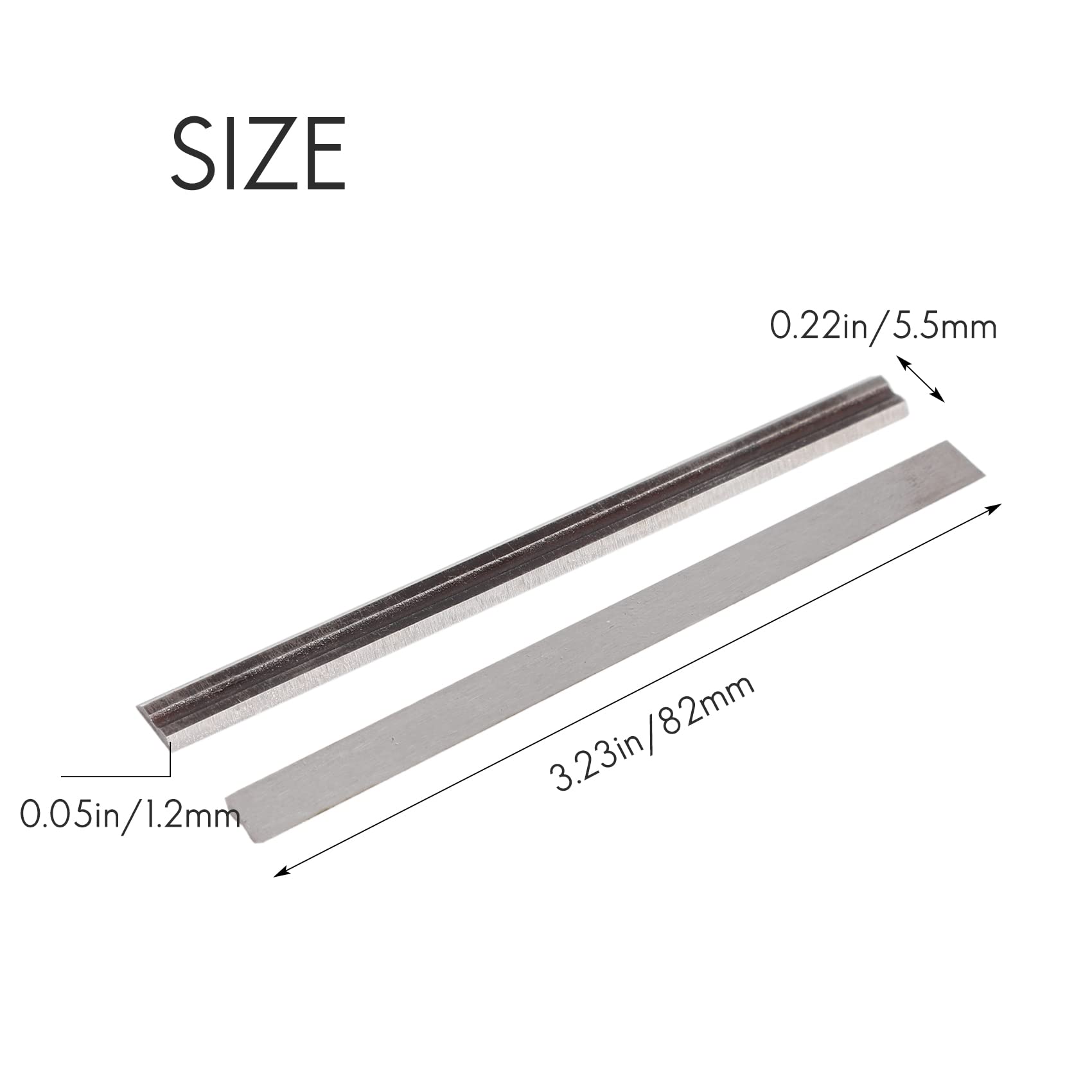 Noce lame reversibili pialla acciaio ad alta velocità 82 mm x 5,5 mm