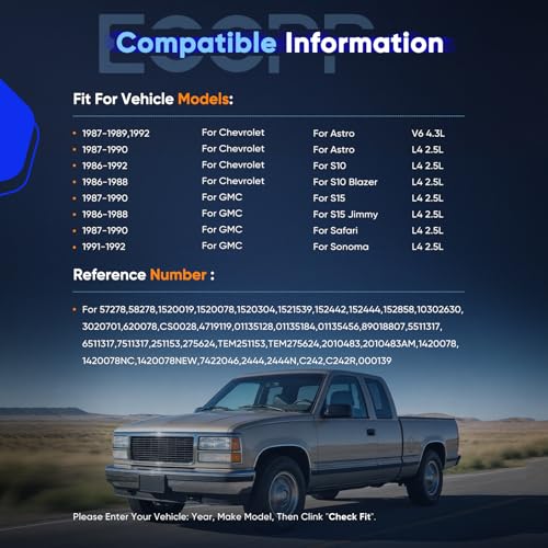 Image of ECCPP AC Compressor with Clutch for Chevrolet Astro S10 2.5L 4.3L 1986-1992 | Fit for GMC Safari for GMC Sonoma 2.5L 1987-1990 Fast Cooling AC Compressor