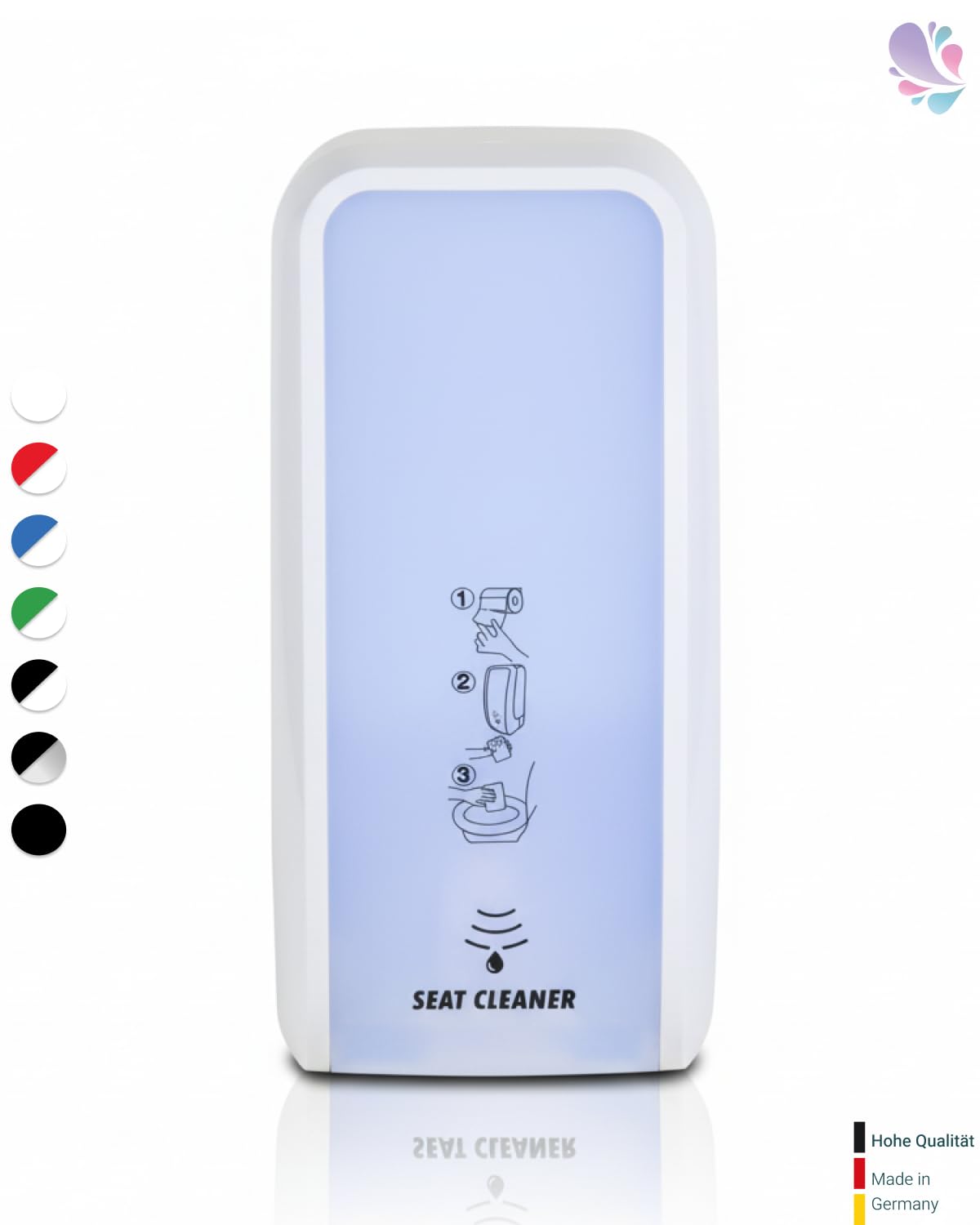 Cosmos Distributeur de nettoyage mural pour siège de toilette avec capteur pour cartouche de 1 litre Blanc