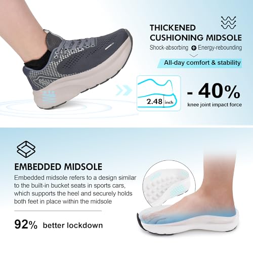 Image of JACKSHIBO Wide Toe Box Shoes Women Arch Support Zero Drop Wide Sneakers | Orthopedic, Plantar Fasciitis, Running, Walking, Athletic, Tennis, Gym, Workout, Supportive, Width, Cushion, Thick Sole