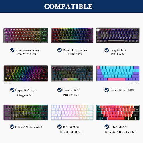 Funda dura para teclado compacto 60% Linkidea, gris oscuro miniatura 5