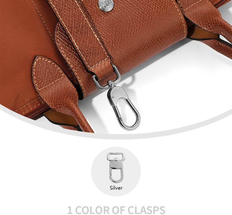 Purse Strap 5 Holes Adjustable Length Bag Strap Leather Strap for Tote Handbag Shoulder Strap for Bags Silver Clasp Pink image 5