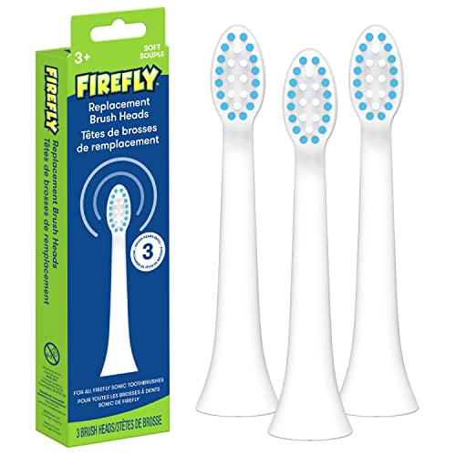 Firefly Sonic Replacement Brush Heads, Compatible with Play Action Sonic and Sonic Toothbrushes, for Ages 3+, Pack of 3, Small