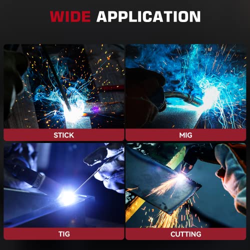 Image of ARCCAPTAIN 3.93 inchX3.66 inch Large Viewing Screen Auto Darkening Welding Helmet, True Color Solar Power Welding Hood with 4 Arc Sensor Wide Shade 4 /5-9 /9-13 for TIG MIG Arc, HSH-G999-ST