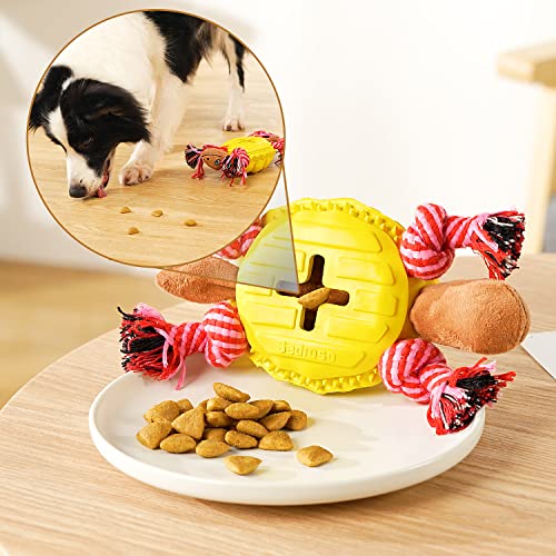 Image of Sedioso Multifunctional Rubber Dog Chew Toy for Middle, Large Dogs - Food Dispensing Puzzle Toy, Aggressive Chewer, Yellow