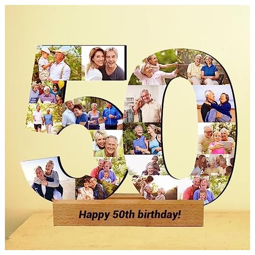 Personalized 50th 60th 70th 80th Numbered Photo Collage Gift,Custom Any Number, Personalized 50th Birthday Photo Collage Gift, 50th Birthday Party Decorations,50th Anniversary Birthday Gift
