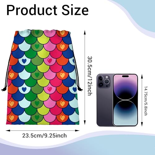 Image of Colorful Tails Gymnastics Drawstring Bags Lightweight Athlete String Bag for Gymnasts Dancer
