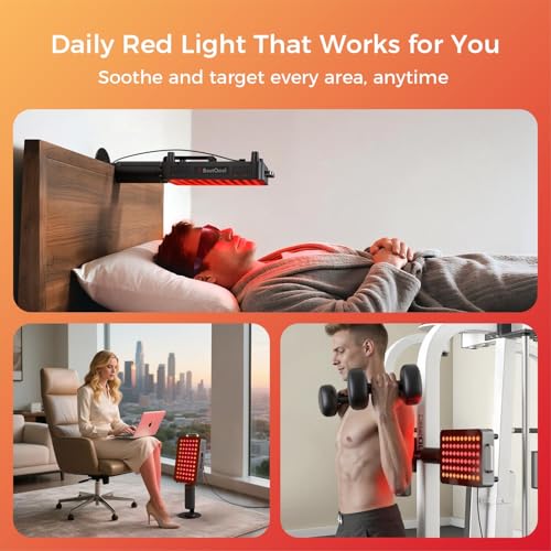 Image of BestQool Red Light Therapy, 6 Wavelengths Infrared Light Therapy with Stand, Elite Grade 60 LED Dual Chip Red Light Therapy for Face, Body, Infrared and Red Light Therapy Panel, Red Light Lamp, 140W