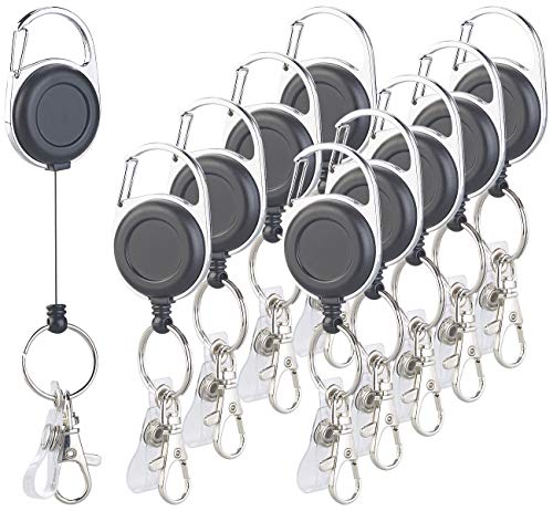 General Office Schlüsselanhänger: 10er-Set Schlüssel- und Ausweis-Jojos, extra starke Feder