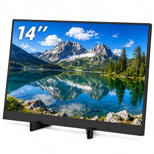 Image of 14 Inch Portable Monitor for Laptop, 1366x768 IPS Display, with Stand, USB Type C and Mini HDMI Port, Suitable for Laptops, PC, Mobile Phones, PS, Xbox, as an Laptop Monitor Extender