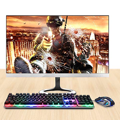 SADES Gaming Keyboard and Mouse Combo,Wired LED Rainbow Backlit Gaming Keyboard,104 Keys USB Ergonomic Gaming Keyboard,Gaming Mouse with 4 Adjustable DPI for Gaming for PC/Laptop/Windows