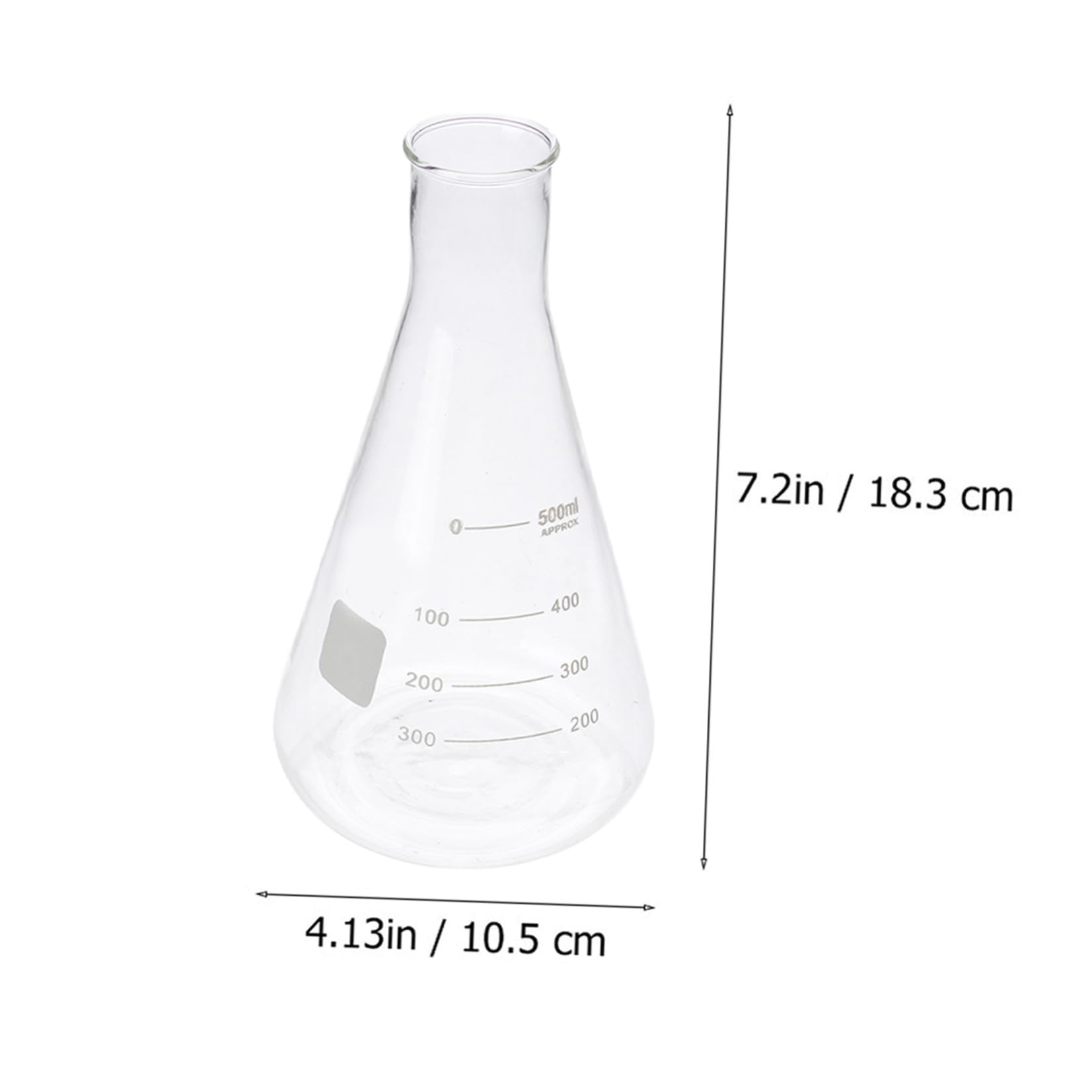 Matraz Cónico De Vidrio De Borosilicato 500 Ml, Set De 4 Matraces De Laboratorio Espesados Para Experimentos Escolares y Químicos, Graduación Clara y Resistente Al Calor