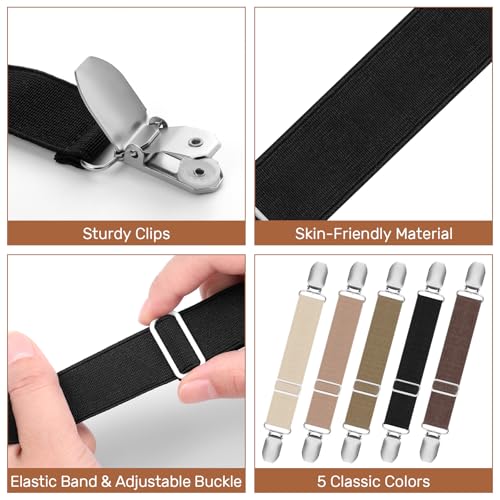 5 Pairs Elastic Shoe Straps Adjustable Sandal Heel Strap Anti-Loose Shoe Ankle Belt for Clogs Mule Footbed Cork Platform Slipper Suede Leather Mules Potato Boot Sandals3