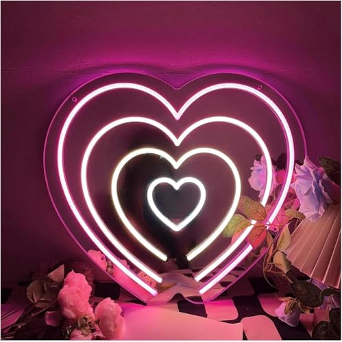 Néon signe cœur idée cadeau originale pour anniversaire et décoration de chambre