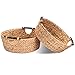 Produktbild Decorasian 2er Set Korb Aufbewahrung rund geflochten aus Seegras mit Holzgriffen - Wasserhyazinthe 47cm + 42cm - Wäschekorb groß