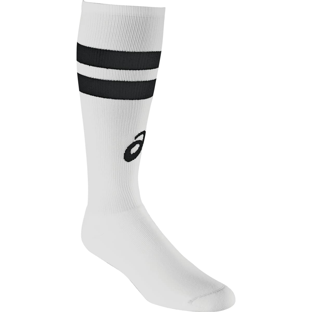 ASICS Old School Striped Knee High, White/Black, Large