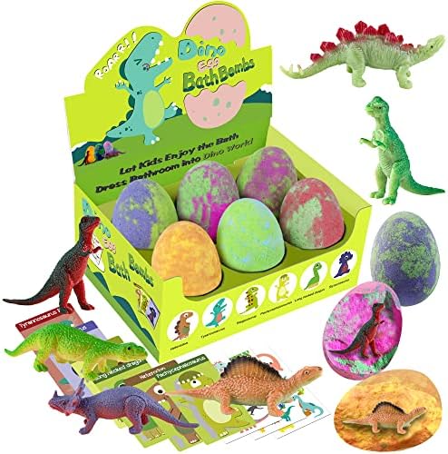 Bath Bombs for Kids with Surprise Toys Inside - XXL Dinosaur Toys Bath Bomb Gift, Gentle and Kids Safe Spa Bath Fizz Balls Kit.Christmas or Birthday Gift for Girls and Boys